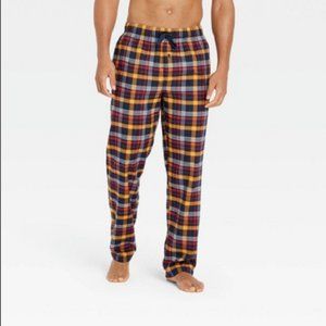 Goodfellow & Co Men's Size Gold/Navy Plaid Flannel Pajama Lounge Pants